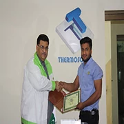 Distribution of Injection & Blow Molding Training Course Completion Certificates by Mr. Syed Nabeel Hashmi (CEO & Chairman) of Thermosole Industries.