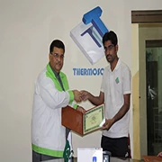 Distribution of Injection & Blow Molding Training Course Completion Certificates by Mr. Syed Nabeel Hashmi (CEO & Chairman) of Thermosole Industries.