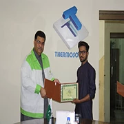 Distribution of Injection & Blow Molding Training Course Completion Certificates by Mr. Syed Nabeel Hashmi (CEO & Chairman) of Thermosole Industries.